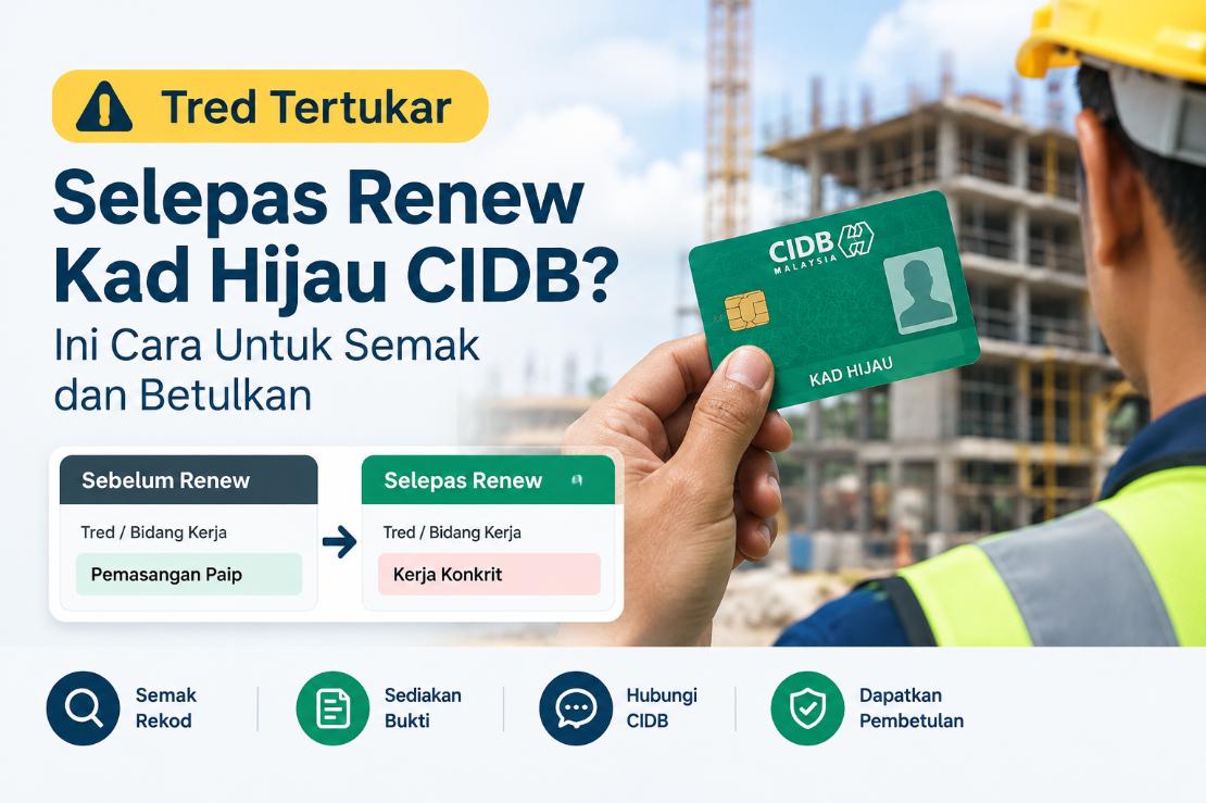 Semak dan Betulkan Tred Kad Hijau CIDB